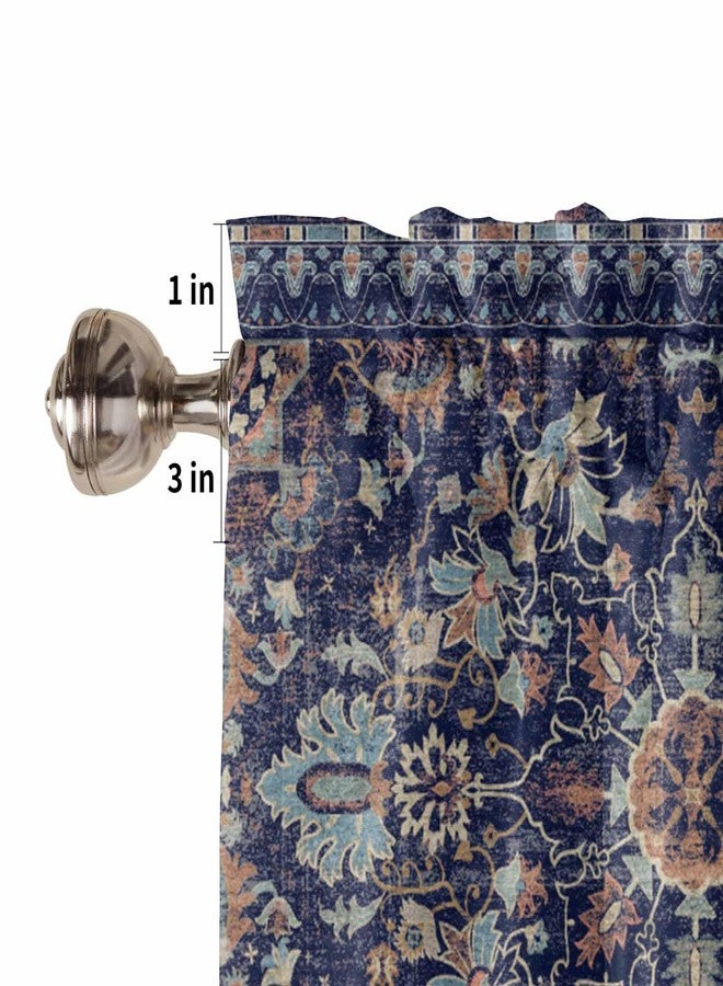 Jolunifun Southwest Flower Kitchen Curtain 36 Inch Length Small Short Cafe Tiers Curtains Drape, 2 Panels Window Treatment Rod Pocket Drapery Panels Curtains, Rustic Tribal Oriental Native Boho 55x36 - Image 4